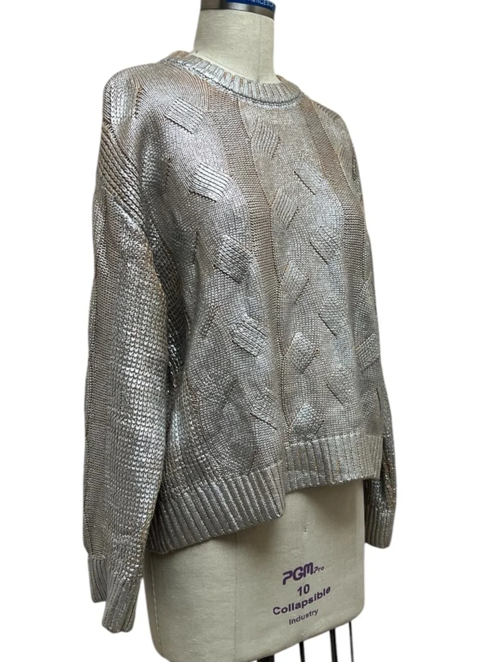 Pistola Everly Foil Accent Cotton Crewneck Sweater